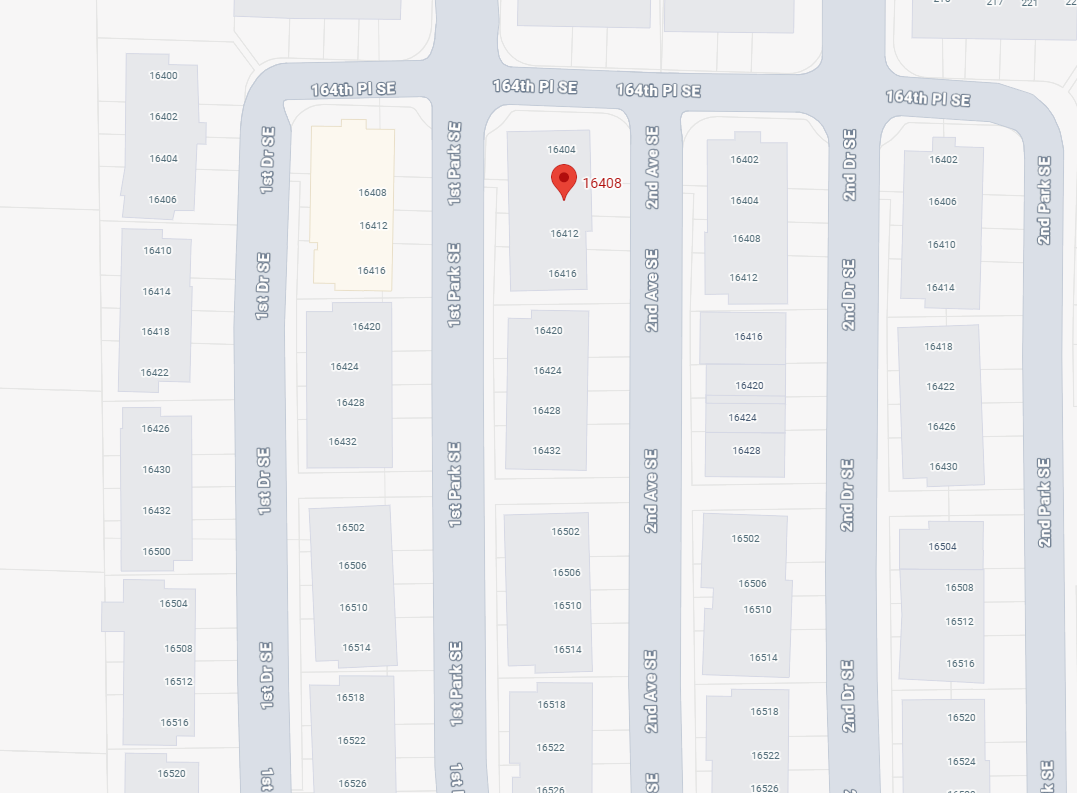 MAP - 16408 2nd Avenue SE Bothell, WA 98012