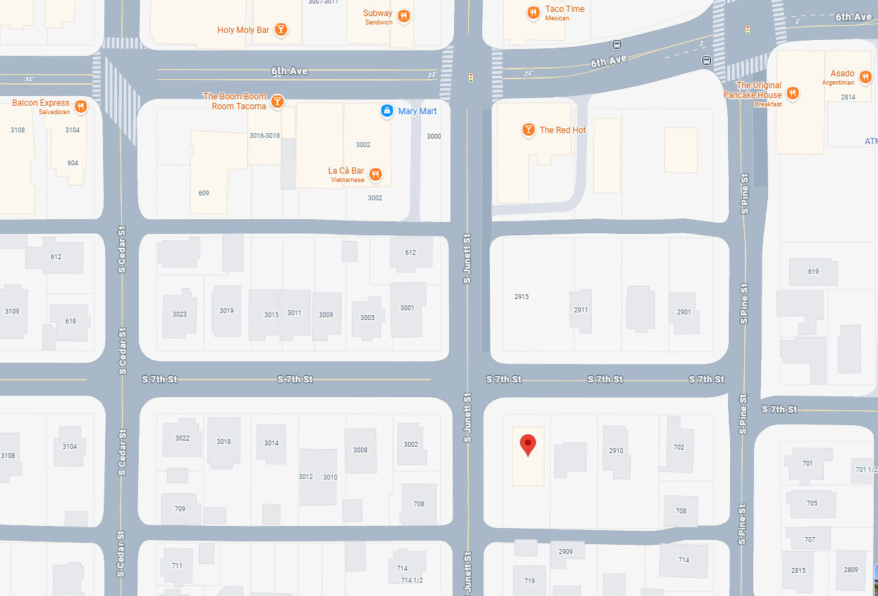MAP - 2918 S 7th Street Tacoma, WA 98405